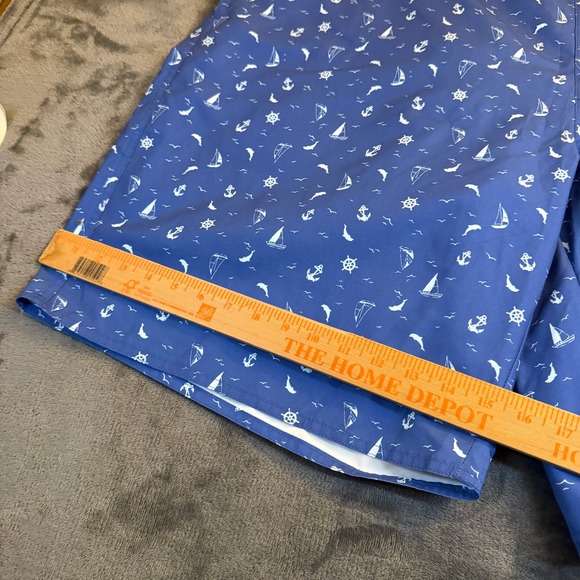 St Johns Bay Swim Trunks Mens 4XLT Blue Nautical Sailboat Anchor Elastic Waist - Picture 11 of 13